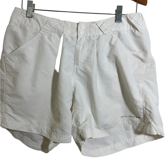 Columbia PFG women’s shorts white zipper front pockets fishing omnishade X-Large - Picture 3 of 11